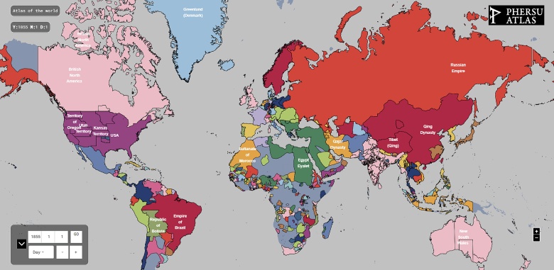 Mapa Europy z 1855 roku