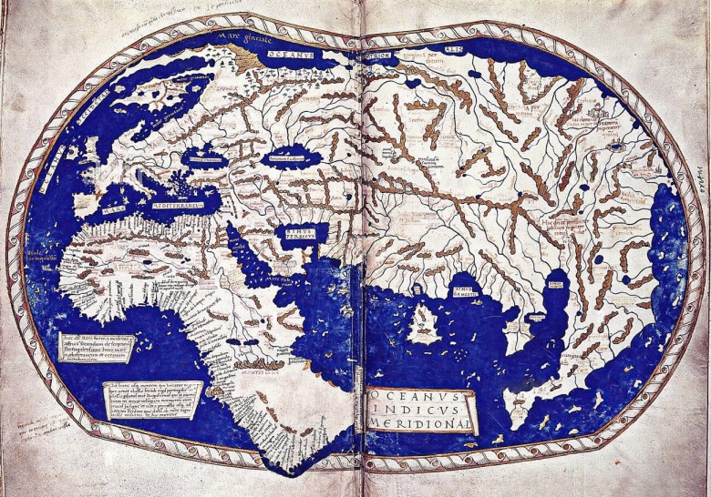 Mapa świata autorstwa H. Martella, 1490 r.