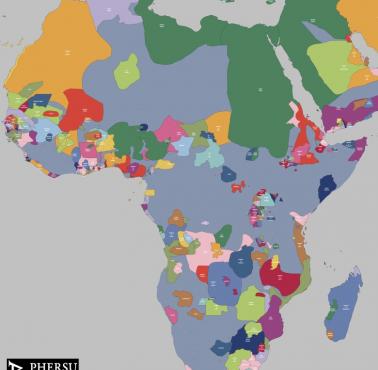 Mapa polityczna Afryki w 1855 roku