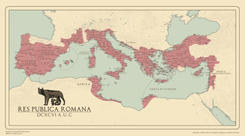 Republika Rzymska I Jej Obywatele Mapa imperium rzymskiego (Republika Rzymska) w 58 roku p.n.e.