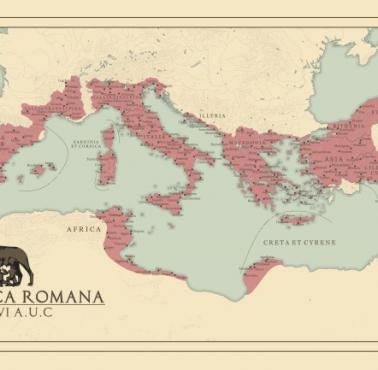 Mapa imperium rzymskiego (Republika Rzymska) w 58 roku p.n.e.