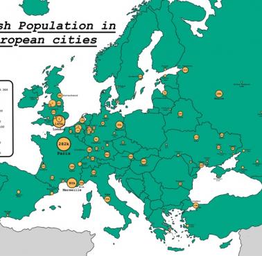 Ludność żydowska w miastach europejskich (prawdopodobnie 2022)