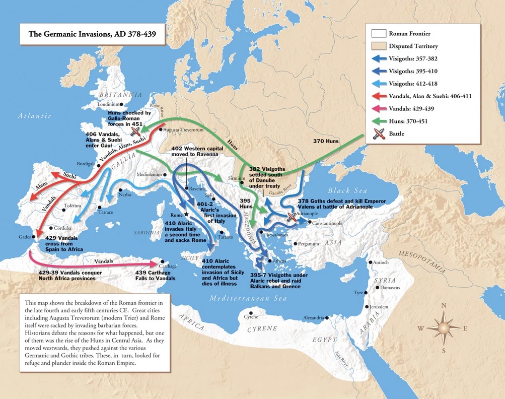 Imperium Attyli Hunów kontra Cesarstwo Rzymskie, 378-439