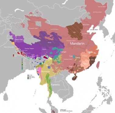 Mapa językowa Chin