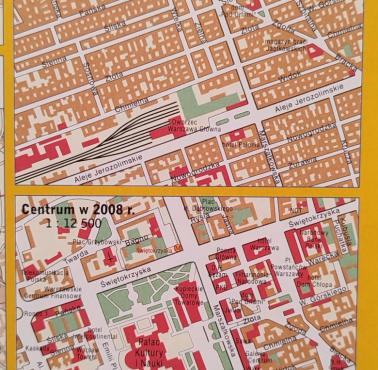 Mapa centrum Warszawy z 1938 i 2008