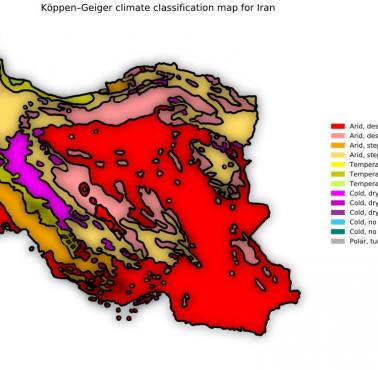 Typy klimatyczne Köppena w Iranie