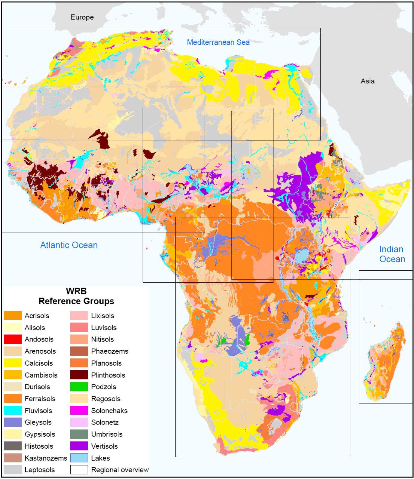 Rodzaje gleb (typy) w Afryce, World Reference Base (WRB) classifications