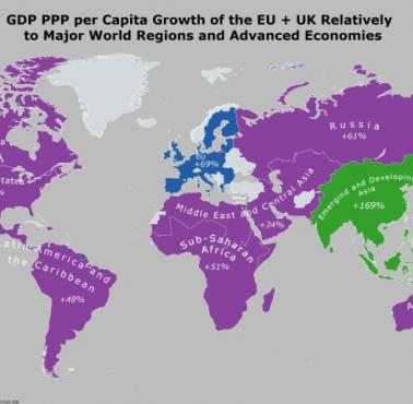 Najszybciej rozwijające się obszary na świecie wg. PKB na osobę (per capita) w latach 2008-2023