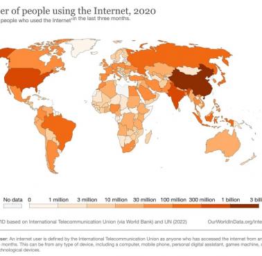 Liczba osób, które korzystały z Internetu w ciągu ostatnich trzech miesięcy 2020 roku