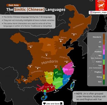 Mapa językowa Chin