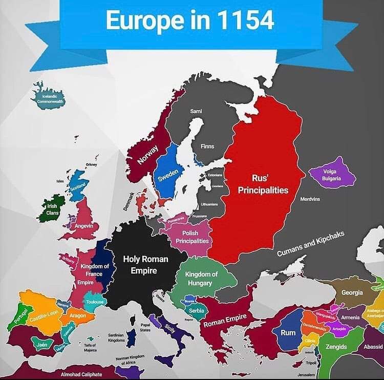 Mapa Europy z 1154 roku