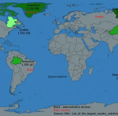 Największe regiony (jednostki administracyjne) świata