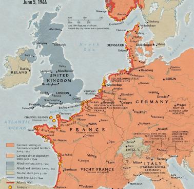 Wał Atlantycki – system umocnień ciągnących się na długości 3862 km wzdłuż zachodnich wybrzeży Europy, czerwiec 1944