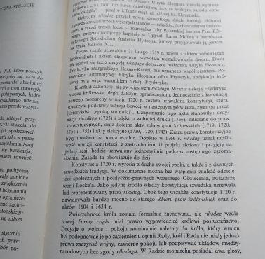 Szwecja - konstytucja z 1720 r., wprowadzająca monarchię konstytucyjną (Adam Kersten, "Historia Szwecji", Ossolineum 1973)