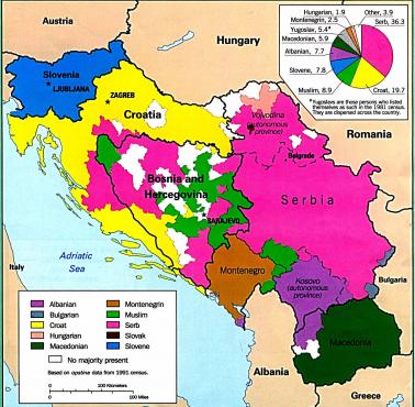 Mapa etniczna Jugosławii (stan na 1981 rok)