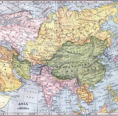 Mapa Azji z 1904 roku