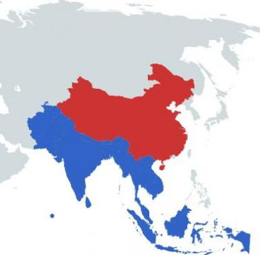 Obszar niebieski ma mniej więcej taką samą powierzchnię jak Chiny