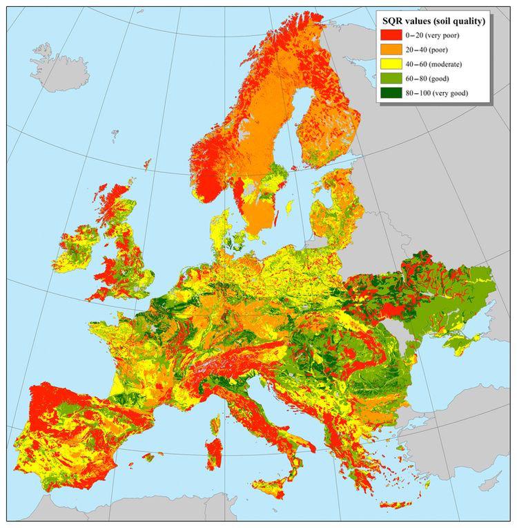 Rodzaje gleb z podziałem na ich jakość w Europie