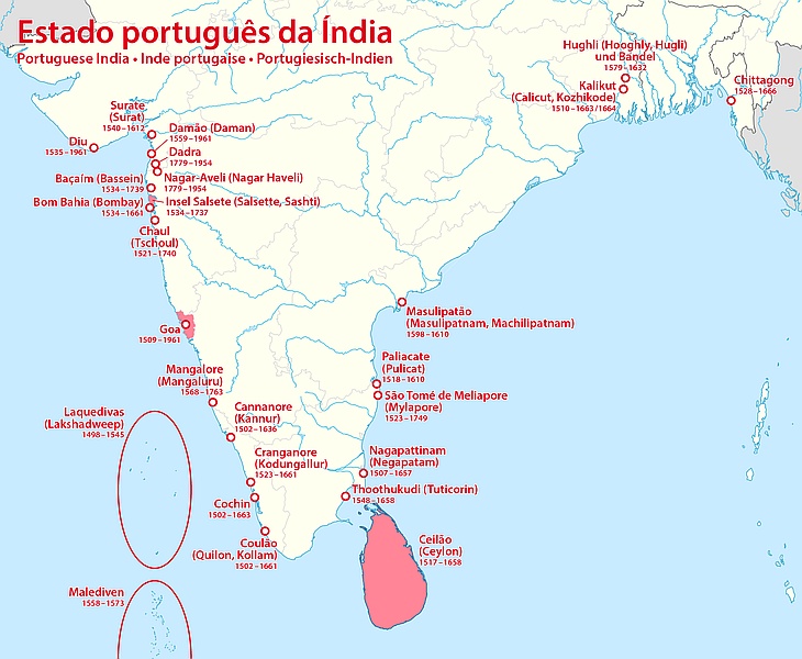 Portugalskie kolonie w Indiach od 1498 roku