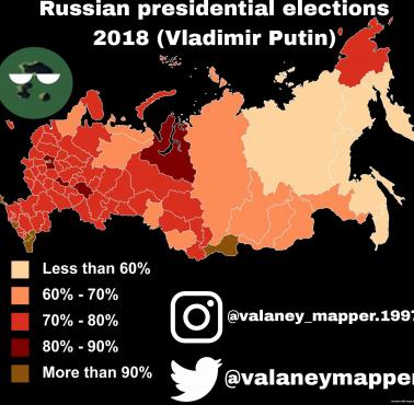 Wybory prezydenckie w Rosji w 2018 roku, poparcie dla W.Putina