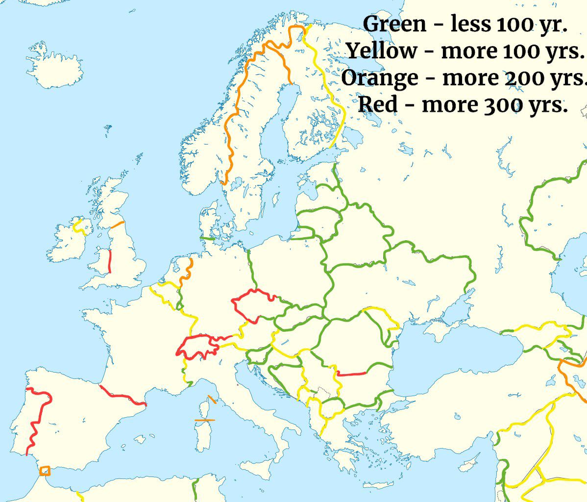 Jak długo utrzymały się europejskie granice?