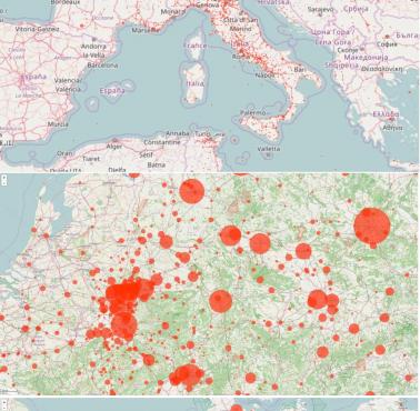 Cele alianckich bombardowań w Europie podczas II wojny światowej (z intensywnością bombardowań)