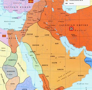 Półwysep Arabski przed islamem w VI wieku, ok. 630 r.