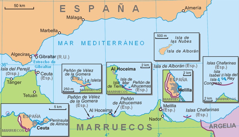 Hiszpańskie posiadłości w Afryce, głównie Maroko