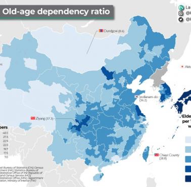 Ile osób starszych przypada na 100 osób w wieku produkcyjnym w Azji Wschodniej?