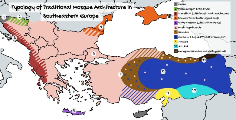 Typologia tradycyjnej architektury meczetów w Europie Południowo-Wschodniej