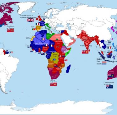 Kolonie państw europejskich na całym świecie, 1921