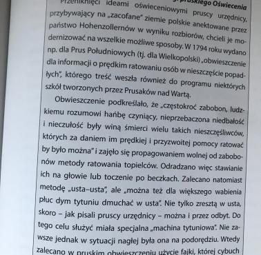 Z książki prof. Grzegorza Kucharczyka - ratowanie topielca w Prusach