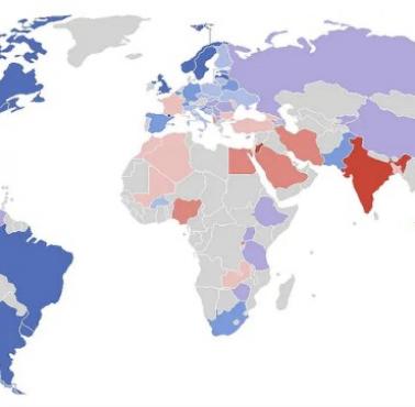 Mapa najbardziej i najmniej rasistowskich krajów świata (The Washington Post)