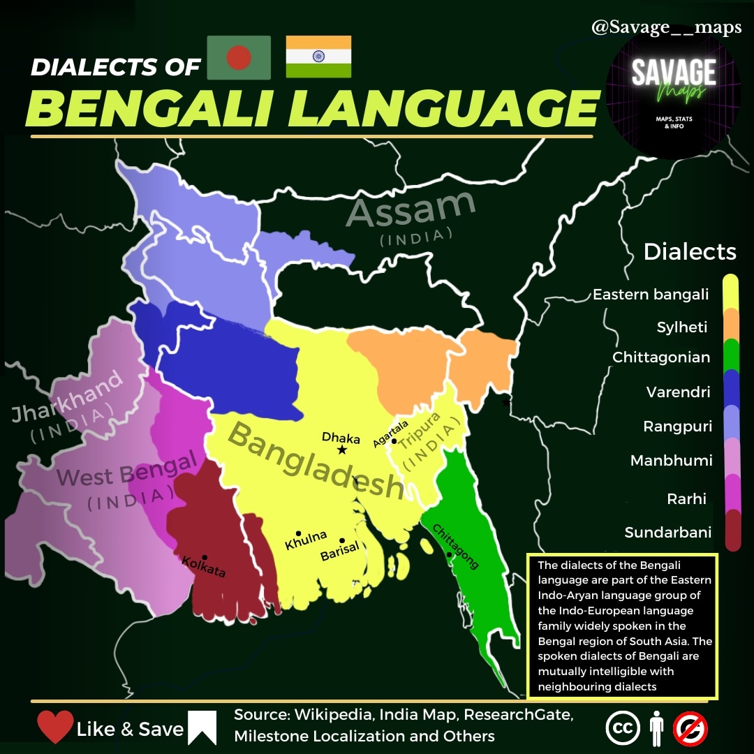 Mapa językowa Bengalu