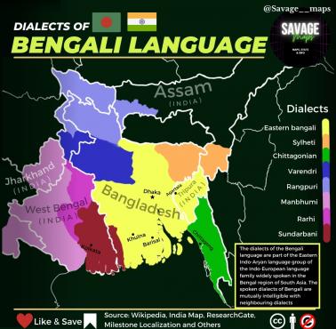 Mapa językowa Bengalu