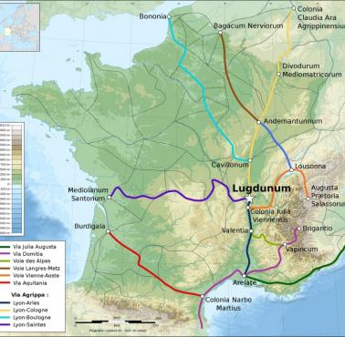 Główne drogi rzymskiej Galii