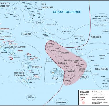 Mapa polityczna Polinezji Zachodniej