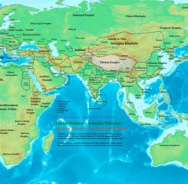 Mapa świata w 50 roku p.n.e. z podziałem na cywilizacje i kultury, Thomas A. Lessman