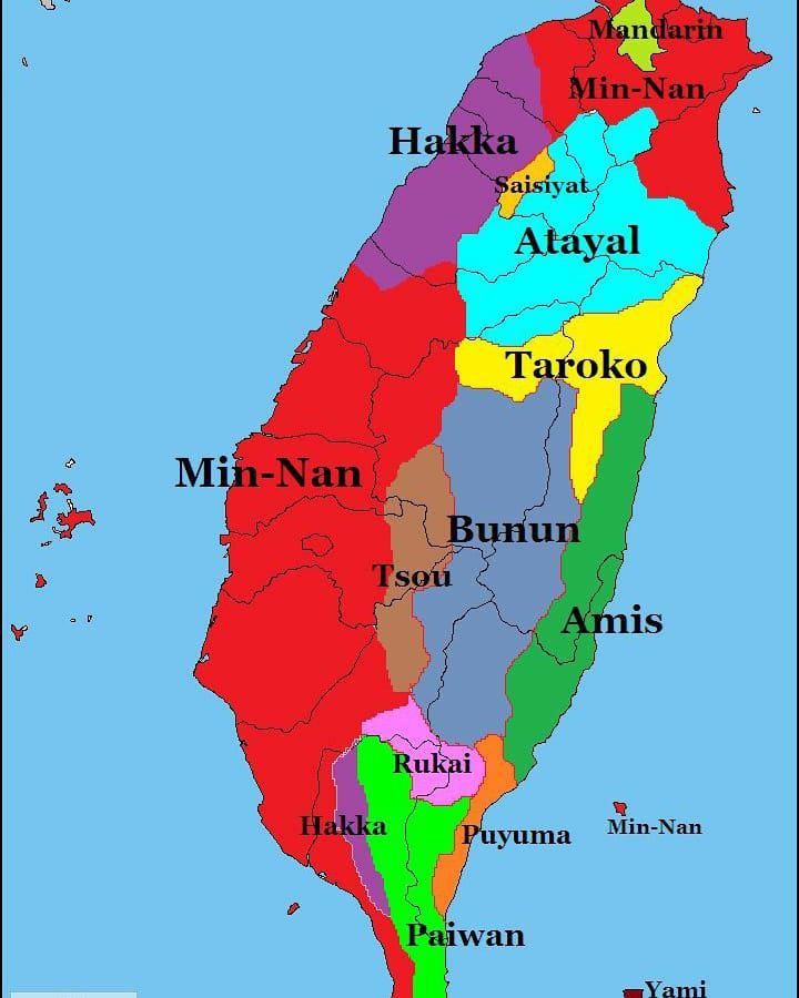 Mapa językowa Tajwanu
