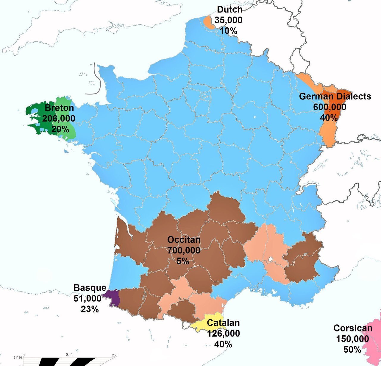 Mapa językowa Francji