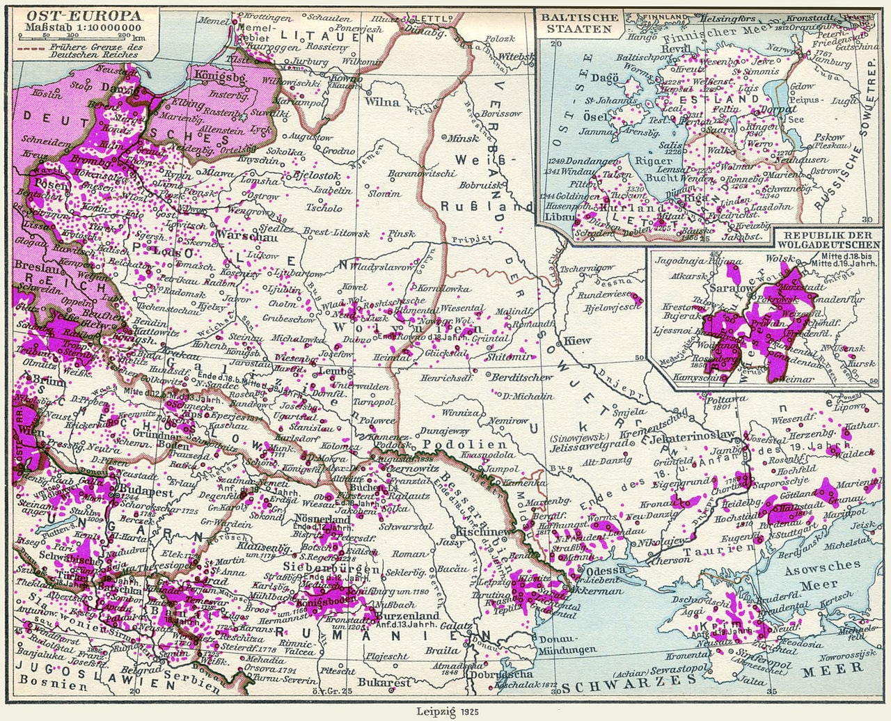 Język niemiecki w Europie Wschodniej w 1925 r.