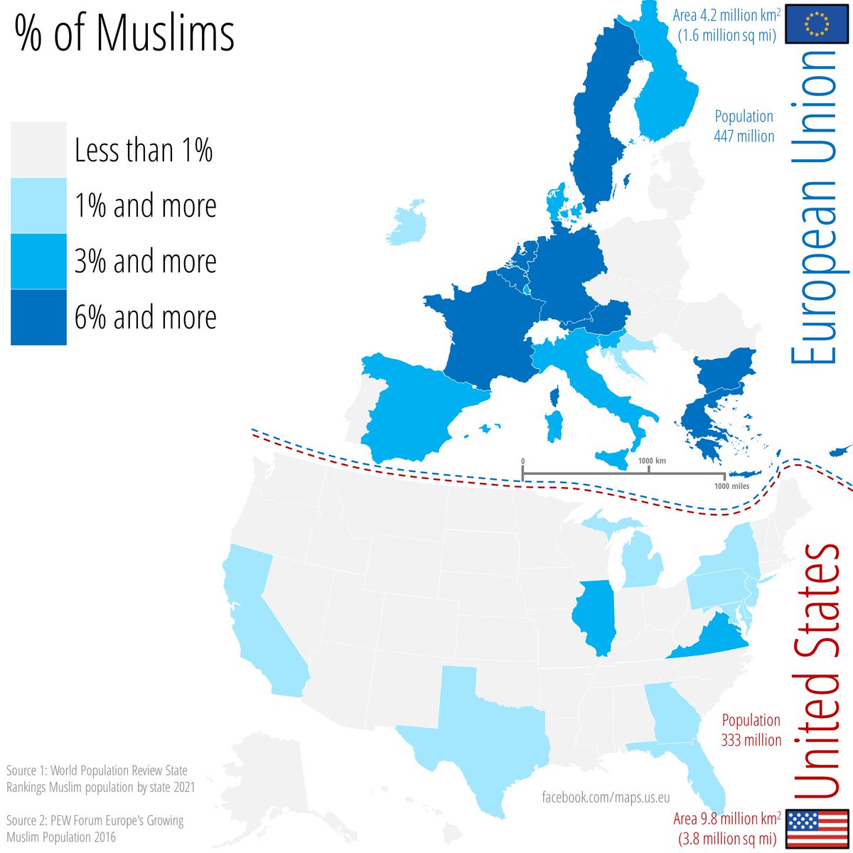 Muzułmanie w Europie, Unia Europejska, 2021