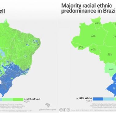 Rasowa (etniczna) mapa Brazylii