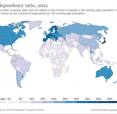 Wskaźnik obciążenia demograficznego na świecie. Gdzie żyje najwięcej starszych osób, 2021