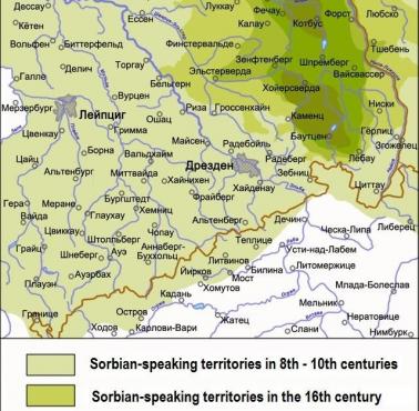 Rozpływanie się regionów Serbołużyczan w Niemczech od VIII wieku do XXI wieku