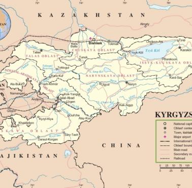 Mapa Kirgistanu