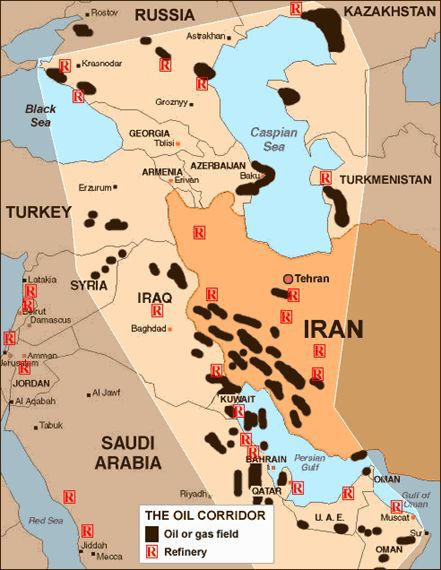 Pola naftowe i gazowe na Bliskim Wschodzie