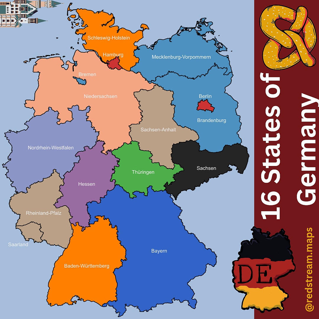 Podział administracyjny Niemiec (państwo federalne), największe jednostki administracyjne