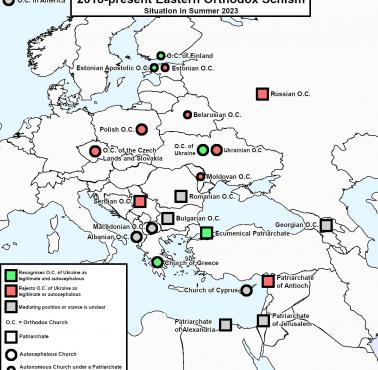 Schizma we Wschodnim Kościele Prawosławnym - rozłam dotyczący Ukraińskiego Kościoła Prawosławnego, 2018