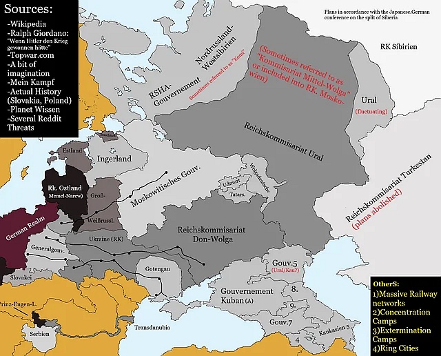 Podział administracyjny III Rzeszy z planowanymi okupownymi państwami i obszarami